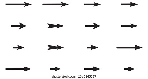 Neon black Arrow icons set. Arrows vector sing isolated on white background. Big vector set of black arrow symbol and direction pointers in different styles. Beautiful arrow vector collection.