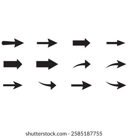 Neon black Arrow icons set. Arrows vector sing isolated on white background. Big vector set of black arrow symbol and direction pointers in different styles. Beautiful arrow vector collection.
