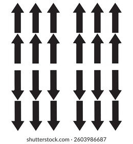 Neon black Arrow icons set. Arrows vector sing isolated on white background. Big vector set of black arrow symbol and direction pointers in different styles. Beautiful arrow vector collection.