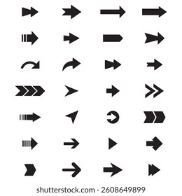 Neon black Arrow icons set. Arrows vector sing isolated on white background. Big vector set of black arrow symbol and direction pointers in different styles. Beautiful arrow vector collection.