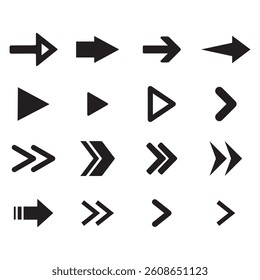 Neon black Arrow icons set. Arrows vector sing isolated on white background. Big vector set of black arrow symbol and direction pointers in different styles. Beautiful arrow vector collection.