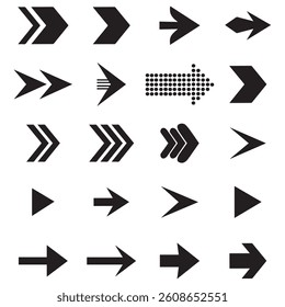 Neon black Arrow icons set. Arrows vector sing isolated on white background. Big vector set of black arrow symbol and direction pointers in different styles. Beautiful arrow vector collection.