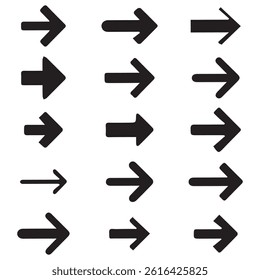 Neon black Arrow icons set. Arrows vector sing isolated on white background. Big vector set of black arrow symbol and direction pointers in different styles. Beautiful arrow vector collection.