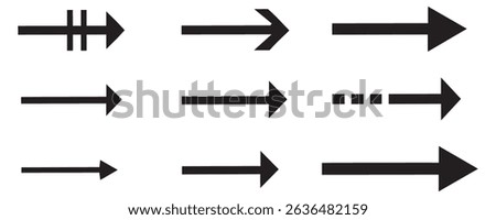 Neon black Arrow icons set. Arrows vector sing isolated on white background. Big vector set of black arrow symbol and direction pointers in different styles. Beautiful arrow vector collection.