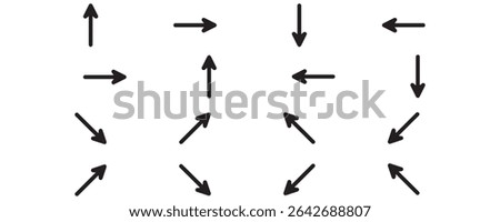 Neon black Arrow icons set. Arrows vector sign isolated on a white background. A big vector set of black arrow symbols and direction pointers in different styles. Beautiful arrow vector collection.
