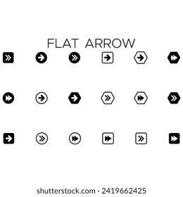 neon black Arrows set icon. Hermoso diseño vectorial de flecha. colección aislada de flecha de fondo blanco. Flecha, Cursor, flechas simples modernas, Ilustración vectorial.