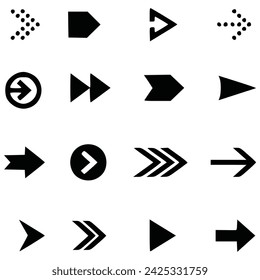 neon black Arrows set icon. Beautiful arrow vector design. white background arrow isolated collection. Arrow, Cursor, Modern simple arrows, Vector illustration.