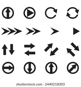 Neon black Arrows set icon. Beautiful arrow vector design. white background arrow isolated collection. Arrow, Cursor, Modern simple arrows, Vector illustration.