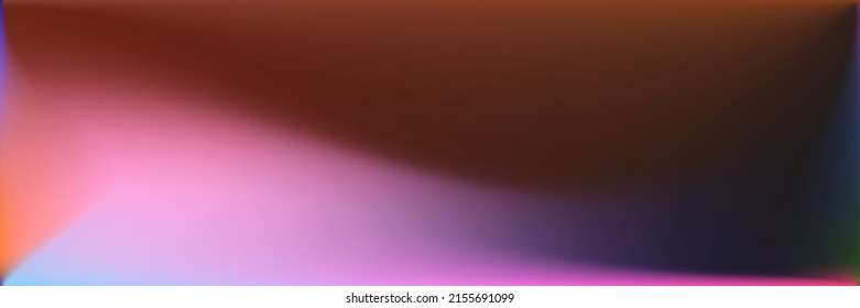 Neon Blank Wavy Gradient Mesh. Dark Bright Horizontal Lines Backdrop. Ocean Colorful Wavy Gradient Mesh. Vivid Natural Rainbow Smooth Surface Illustration. Sea  Water Blurred Background.