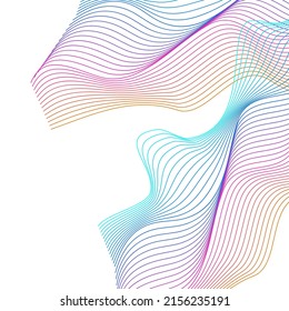 Neon Blend Background White Vector. Concept Template. Gradient Soundwave Stream. Wave Circular Texture. Rainbow Splash Contour.