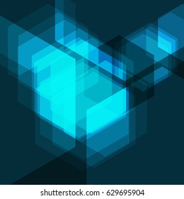 Neon blinding light abstract background. Modern dazzling wallpaper. High quality abstract vector illustration. Blue futuristic shine. 2018 trend concept. Fluorescent abstract energy. Template vector.