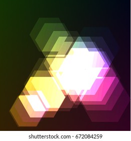 Neon blinding light abstract background. Modern dazzling wallpaper. High quality abstract vector illustration. Blue futuristic shine. 2018 trend concept. Fluorescent abstract energy. Template vector.