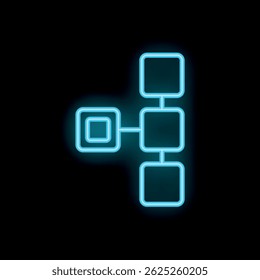 Neon blue algorithm showing data flowing from left to right
