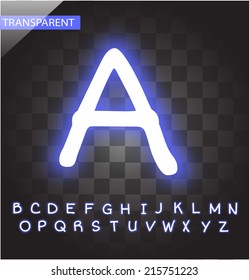 Neon blue alphabet vector