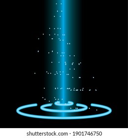 Neon blue background design, Decoration advertising and fluorescent light theme Vector illustration