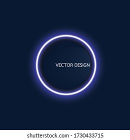 Neon Blue bright geometric circle for advertising vector disign