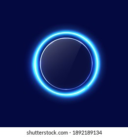 Neon Blue Circle Background. Eps 10 Vector Illustration.