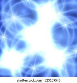 Neon blue circles. Abstract multicolor bright neon background.