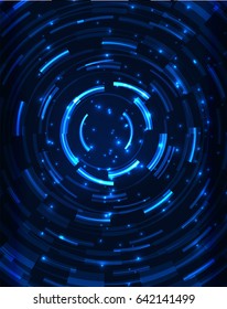 Neonblaue Kreise, Vektorgrafik-abstrakter Muster-Hintergrund