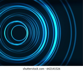 Fondo de patrón abstracto de los círculos azul neón
