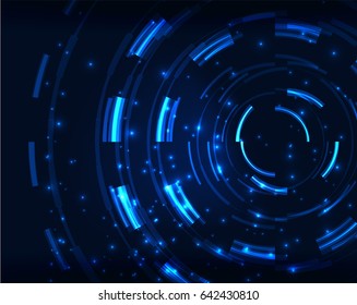 Neonblaue Kreise, Vektorgrafik-abstrakter Muster-Hintergrund