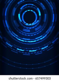 Neon blue circles vector abstract pattern background