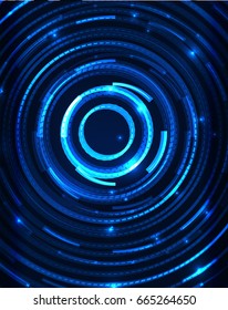 Fondo de patrón abstracto de los círculos azul neón