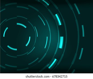 Neon blue circles vector abstract pattern background