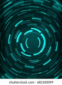 Neon blue circles vector abstract pattern background
