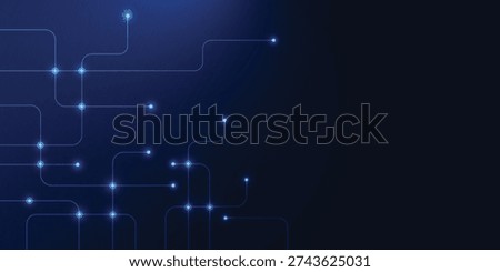 Neon Blue Circuit Lines Background – Futuristic Digital Technology Network Art