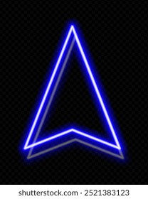 Neonblauer Doppelpfeil nach oben auf transparentem Hintergrund. Leuchtendes, futuristisches Design, perfekt für Technik, Navigation oder Richtungskonzepte.