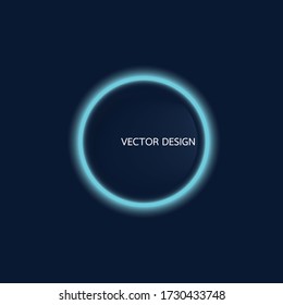 Neon Blue geometric circle for advertising vector disign