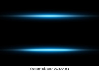 Neon Blue Glowing Frame Isolated On Black Background. Vector Illustration