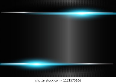 
Neon Blue Glowing Frame Isolated On Black Background. Vector Illustration , Metallic background polished steel texture, vector design