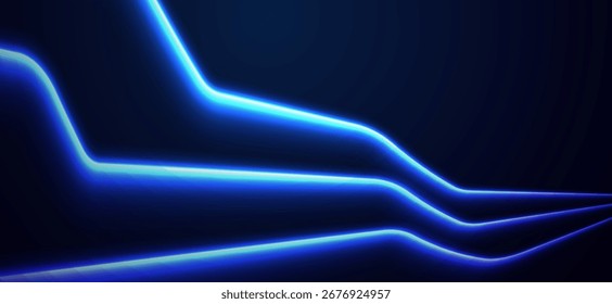 Neon blue glowing lines creating a futuristic digital landscape