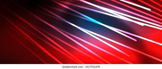Neon blue glowing lines, magic energy space light concept, abstract background wallpaper design, vector illustration