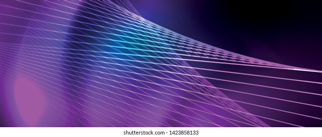Neon blue glowing lines, magic energy space light concept, abstract background wallpaper design, vector illustration