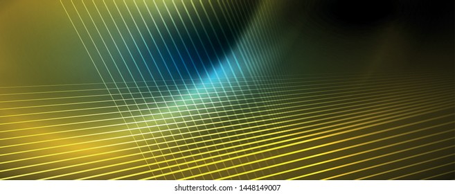 Neon blue glowing lines, magic energy space light concept, abstract background wallpaper design, vector illustration
