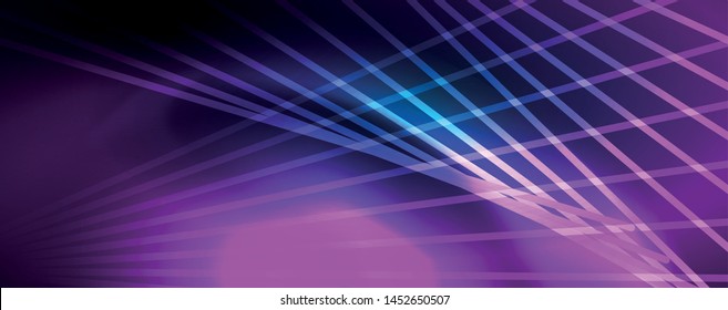 Neon blue glowing lines, magic energy space light concept, abstract background wallpaper design, vector illustration