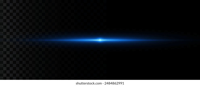 Líneas de velocidad Horizontales azul neón. Rayas brillantes. Rayos láser. líneas de luz de movimiento y velocidad en color neón. Hermoso destello de luz y chispas.
