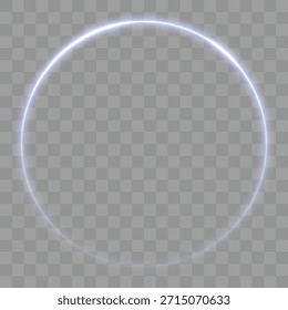 Círculo de forma geométrica de luz azul neón. Cubierta espiral luminosa. Círculos de vidrio ligero, líneas, mesa, plataforma HUD. Anillos de luz azul luminoso y Vector de senderos Conjunto de círculo luminoso de abstracción. Luz 3D.