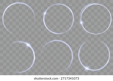 círculo de forma geométrica azul neon. Anel de halo de energia realista Neon. Alimento isolado. Ilustração vetorial. Coleção de futuristas hud pódios ou portais azul ou neon HUD PNG. Abstração