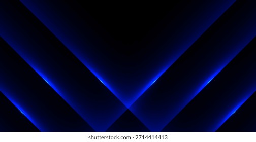 Plano de Fundo do Quadro da Linha de Luzes Azul Néon. Papel de parede de tecnologia. Ilustração de vetor