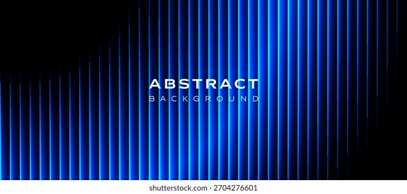 Neonblaue Linien abstrakter Hintergrund mit leuchtenden vertikalen Lichtstrahlen für moderne Technik und digitale Vektordesign-Themen. futuristische Hintergrundpräsentationen, Banner