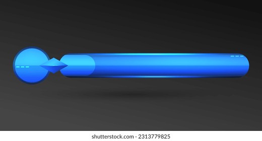Neon blue lower third screen title banner bar on black background