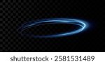 Neon blue magic circle. Futuristic light circle for background. Light frame. Vector. Magic portal.