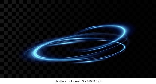 Neon blue magic circle. Futuristic light circle for background. Light frame. Vector. Magic portal.