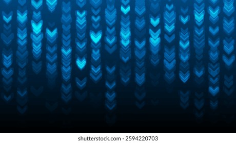 Neon blue minimal arrows elements abstract geometric background. Vector technology design