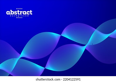 Neon Blue Ribbon With Twisted Motion On Navy Blue Background Can Be Use For Advertisement Brochure Template Banner Website Cover Product Package Design Vector Eps.