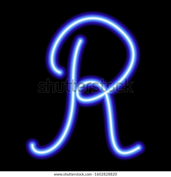 Neon Blue Symbol R On Black Stock Vector Royalty Free 1602828820 - neon blue roblox app icon